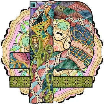 Symbol of ruble zentangle on mandala. Vector decorative object Stock Illustration