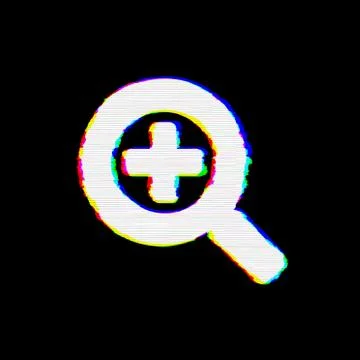 Symbol search plus has defects. Glitch and stripes Stock-Illustration