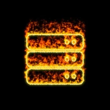 The symbol server burns in red fire Illustrazione stock