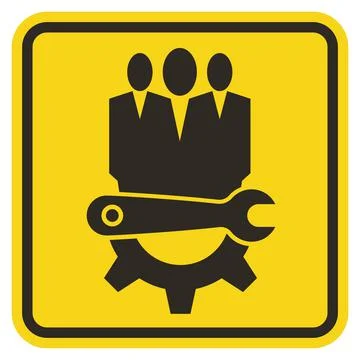 Symbol Service Tool,Maintenance worker label Stock Illustration
