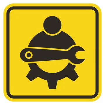 Symbol Service Tool,Maintenance worker label Stock Illustration