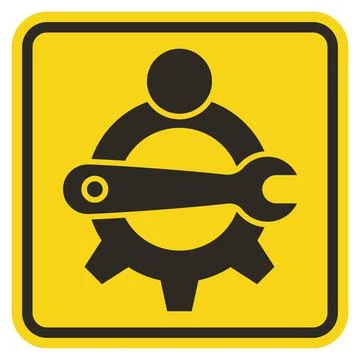 Symbol Service Tool,Maintenance worker label Stock Illustration