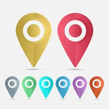 Symbol set location icons.vector illustrator Stock Illustration