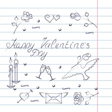 Symbol set for Valentines Day Stock Illustration