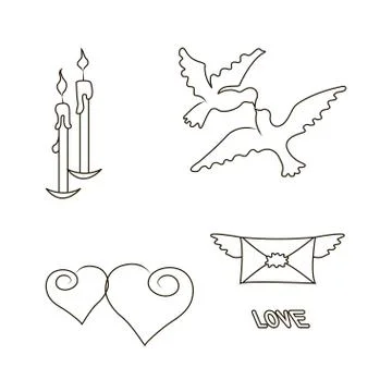 Symbol set for Valentines Day Stock Illustration