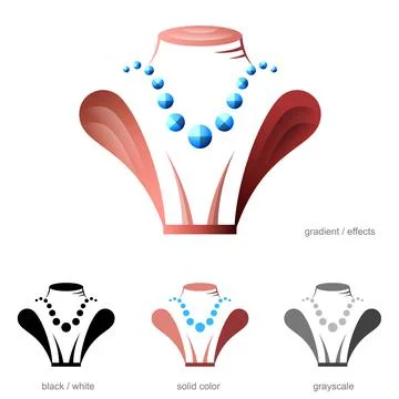 Symbol in shape of bust with bead necklace Stock Illustration