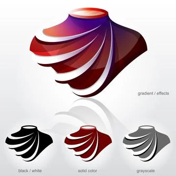 Symbol in shape of bust with diagonal arcs as fabric folds Stock Illustration