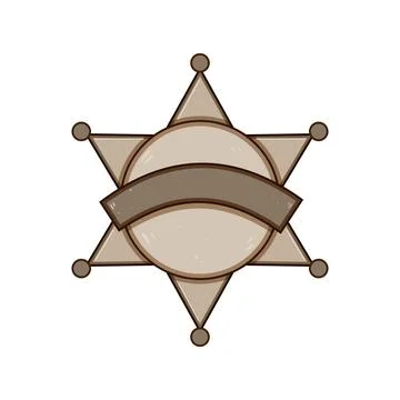 Symbol sheriff badge cartoon vector illustration Stock Illustration