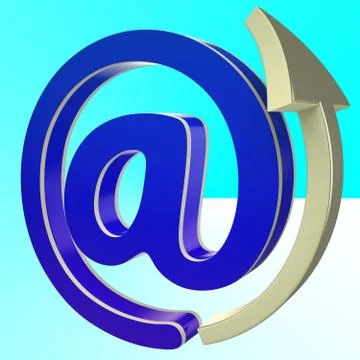 At-symbol shows e-mail through internet technology Stock Illustration