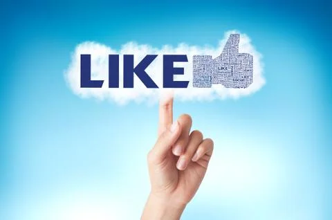 Like symbol on the sky with plane carrying the cloud Stock Illustration