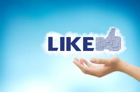 Like symbol on the sky with plane carrying the cloud Stock Illustration