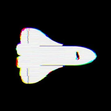 Symbol space shuttle has defects. Glitch and stripes Ilustração Stock