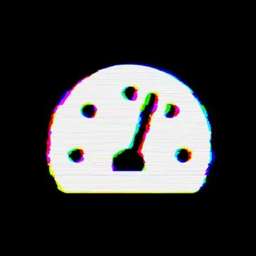 Symbol speedometer has defects. Glitch and stripes Stock Illustration