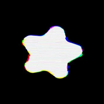 Symbol splotch has defects. Glitch and stripes Stock Illustration
