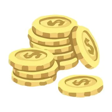 Symbol stack of gold coins, wealth and accumulation vector illustration Stock Illustration