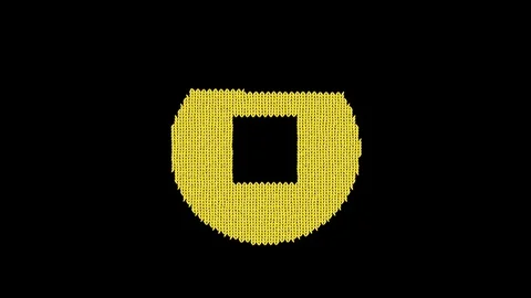 Symbol stop circle is knitted from a woolen thread. Knit like a sweater Stock Footage 120820137