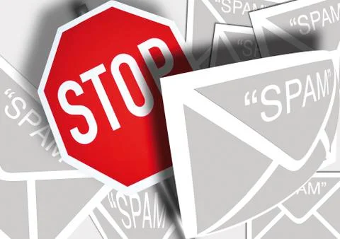 Symbol: stop spam email 스톡 일러스트