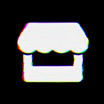 Symbol store has defects. Glitch and stripes Illustrazione stock