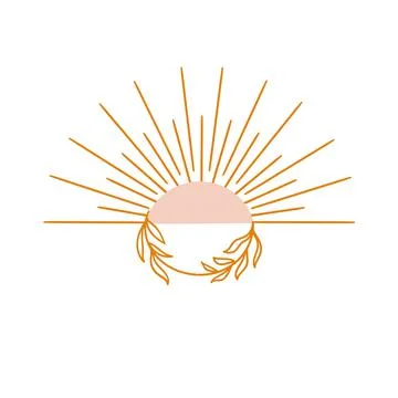 The symbol sun in the boho style Stock Illustration