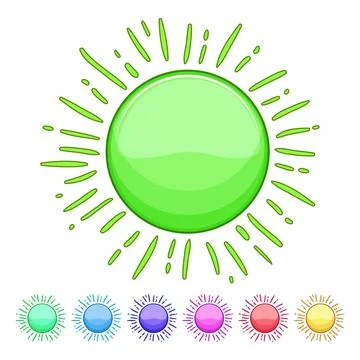 Symbol sun cartoon vector graphic Stock Illustration