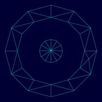Symbol sun low poly triangulation triangulated polygonal electric cyan blue.. Stock Illustration