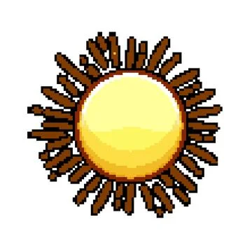 Symbol sun pixel art vector illustration Stock Illustration