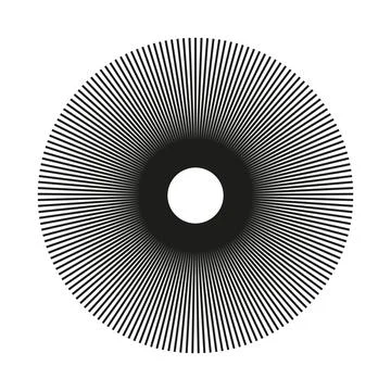 Symbol of Sun star rays. Circular lines element. Radial circle lines. Design Stock Illustration