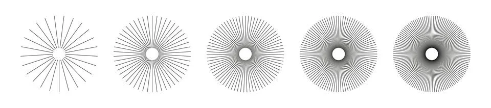 Symbol of sun star rays. Flat design elements. Illustrazione stock