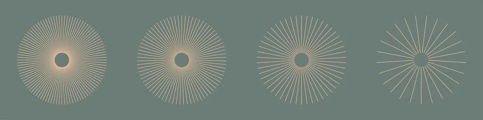 Symbol of Sun star rays. Flat Peach Fuzz design elements. Stock Illustration