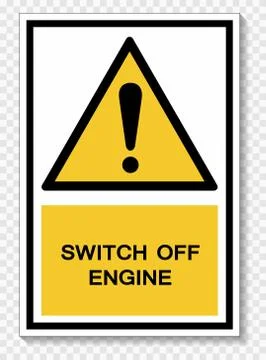 Symbol Switch Off Engine Isolate on transparent Background,Vector Illustratio Stock Illustration