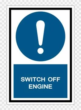 Symbol Switch Off Engine Isolate on transparent Background,Vector Illustratio Stock Illustration