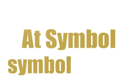At Symbol Tag Cloud Animated Isolated Stockbeeldmateriaal 107235661