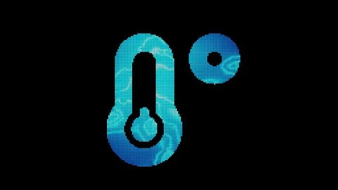 The symbol temperature low is assembled from small balls. Then it shimmers with Stock Footage 127555828