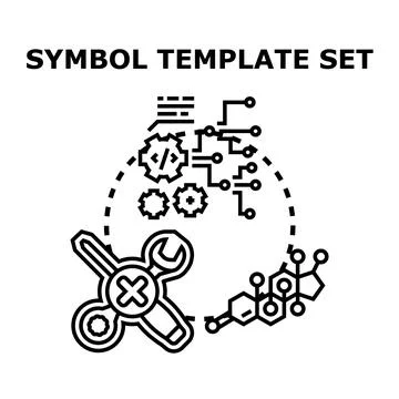 Symbol template set creating engineering and science Stockillustratie