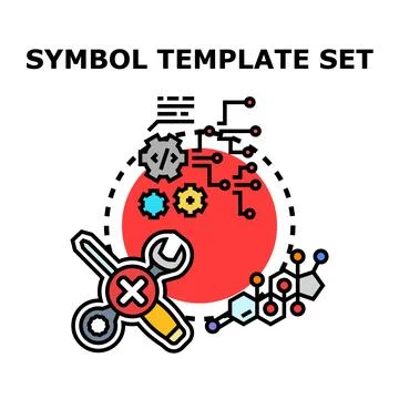 Symbol template set creating engineering and science Stock Illustration