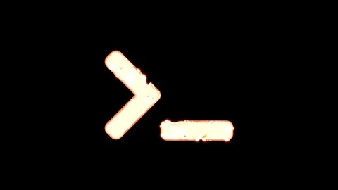 Symbol terminal burns out of transparency, then burns again. Alpha channel Stock Footage 119043716