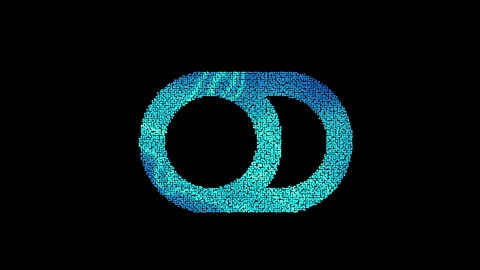 The symbol toggle off is assembled from small balls. Then it shimmers with blue. Stock Footage 131213915