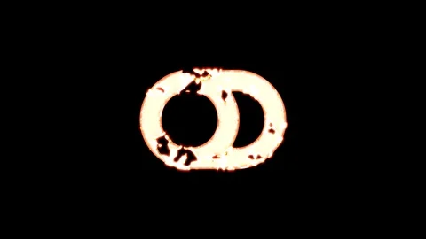 Symbol toggle off burns out of transparency, then burns again. Alpha channel Stock Footage 119241723