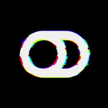 Symbol toggle off has defects. Glitch and stripes Stock Illustration