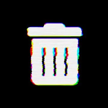 Symbol trash has defects. Glitch and stripes Stock-Illustration
