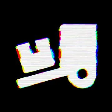 Symbol truck loading has defects. Glitch and stripes Stock Illustration