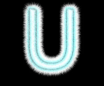 Symbol "U" from wool on a black background Illustrazione stock