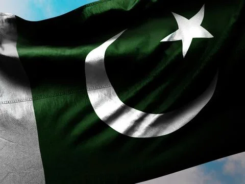 Symbol of Unity and Strength in the Sky. 3d illustration of Pakistan flag, Illustrazione stock