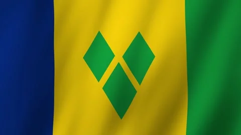 Symbol of Unity The Flag of Saint Vincent and the Grenadines in Motion Stock-Footage 278721462