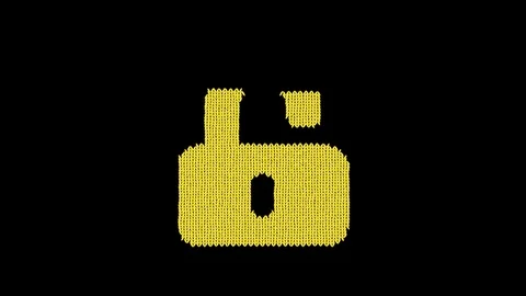 Symbol unlock is knitted from a woolen thread. Knit like a sweater Stock Footage 120957479