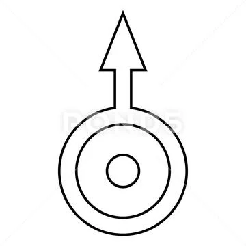 Symbol Uranus icon black color illustration flat style simple image Stock Illustration