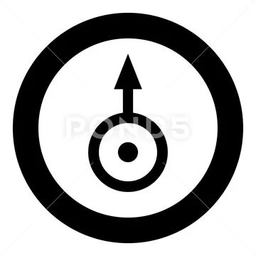 Symbol Uranus icon black color vector illustration simple image Stock Illustration
