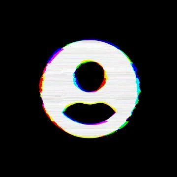 Symbol user circle has defects. Glitch and stripes Stockillustratie