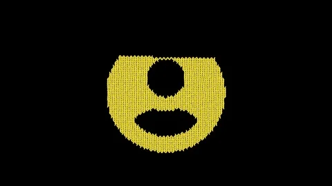 Symbol user circle is knitted from a woolen thread. Knit like a sweater Stock Footage 121118250