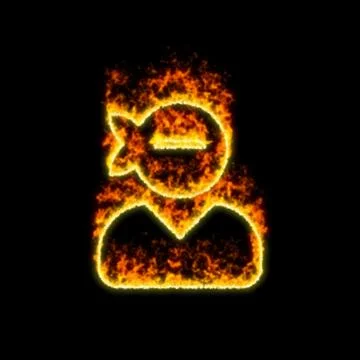 The symbol user ninja burns in red fire Stock Illustration